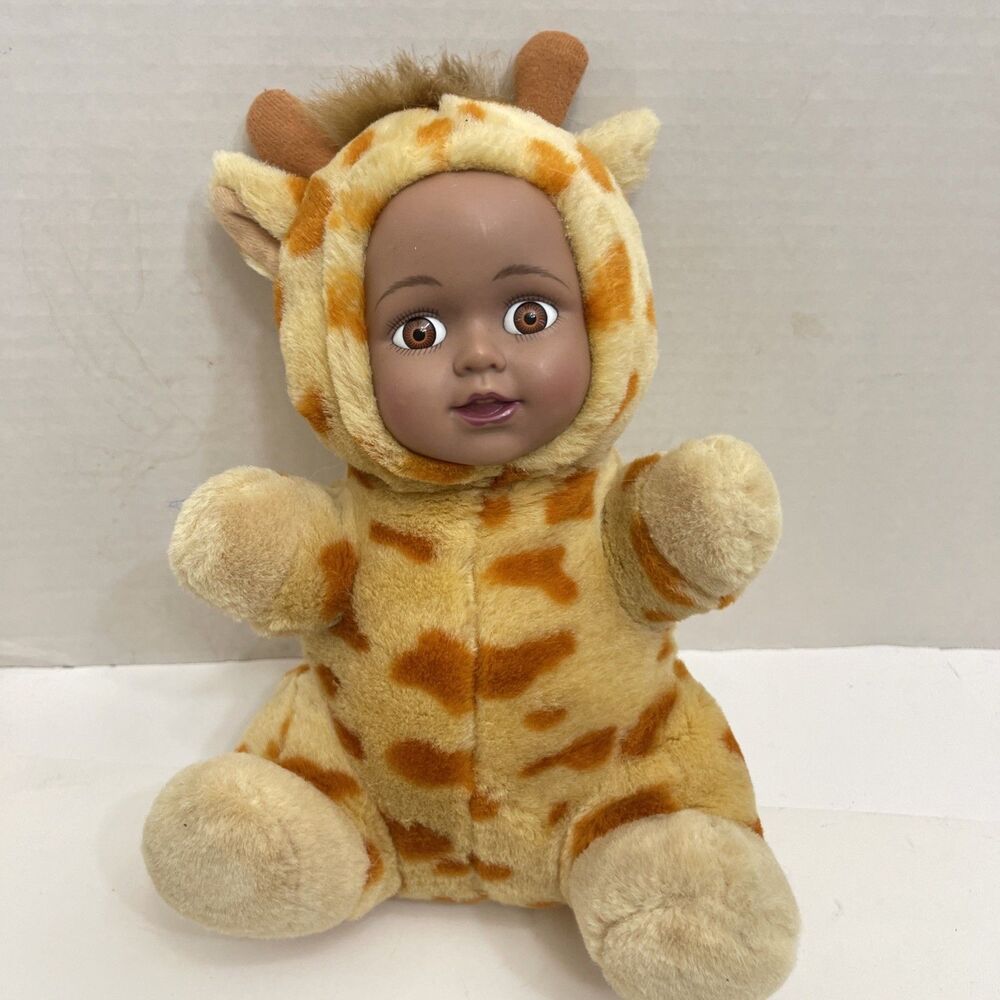 Toy Works Baby Face Collection Giraffe Baby  Girl Doll Plush African American